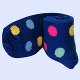 Bassin and Brown Multi Colour Spotted Cotton Socks - Navy Base