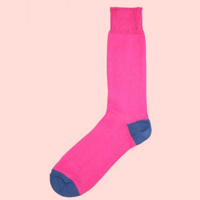 Bassin and Brown Pink / Blue Heel & Toe Cotton Socks