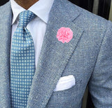 Bassin and Brown Flower Jacket Lapel Pin - Pink