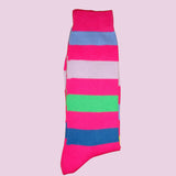 Bassin and Brown Pink Multi Stripe Cotton Socks