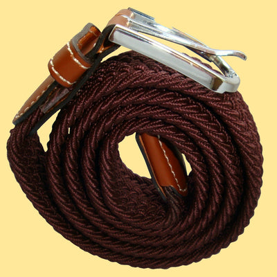 Bassin and Brown Dark Brown Woven Belt - Silver Toned Buckle