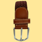 Bassin and Brown Dark Brown Woven Belt - Silver Toned Buckle