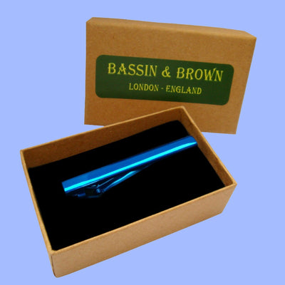 Bassin and Brown Plain Metallic Tie Bar - Royal Blue