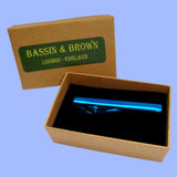 Bassin and Brown Plain Metallic Tie Bar - Royal Blue