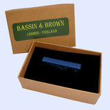 Bassin and Brown Tie Bar - Plain Navy