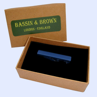 Bassin and Brown Tie Bar - Plain Navy