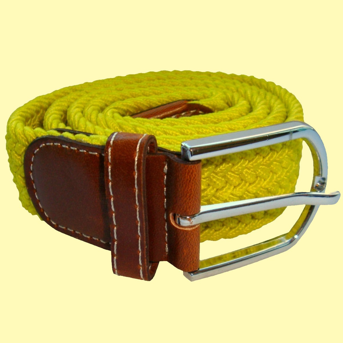 Plain|Yellow|Stretch|Woven|Belt|One Size|Bassin and Brown – Bassin And ...