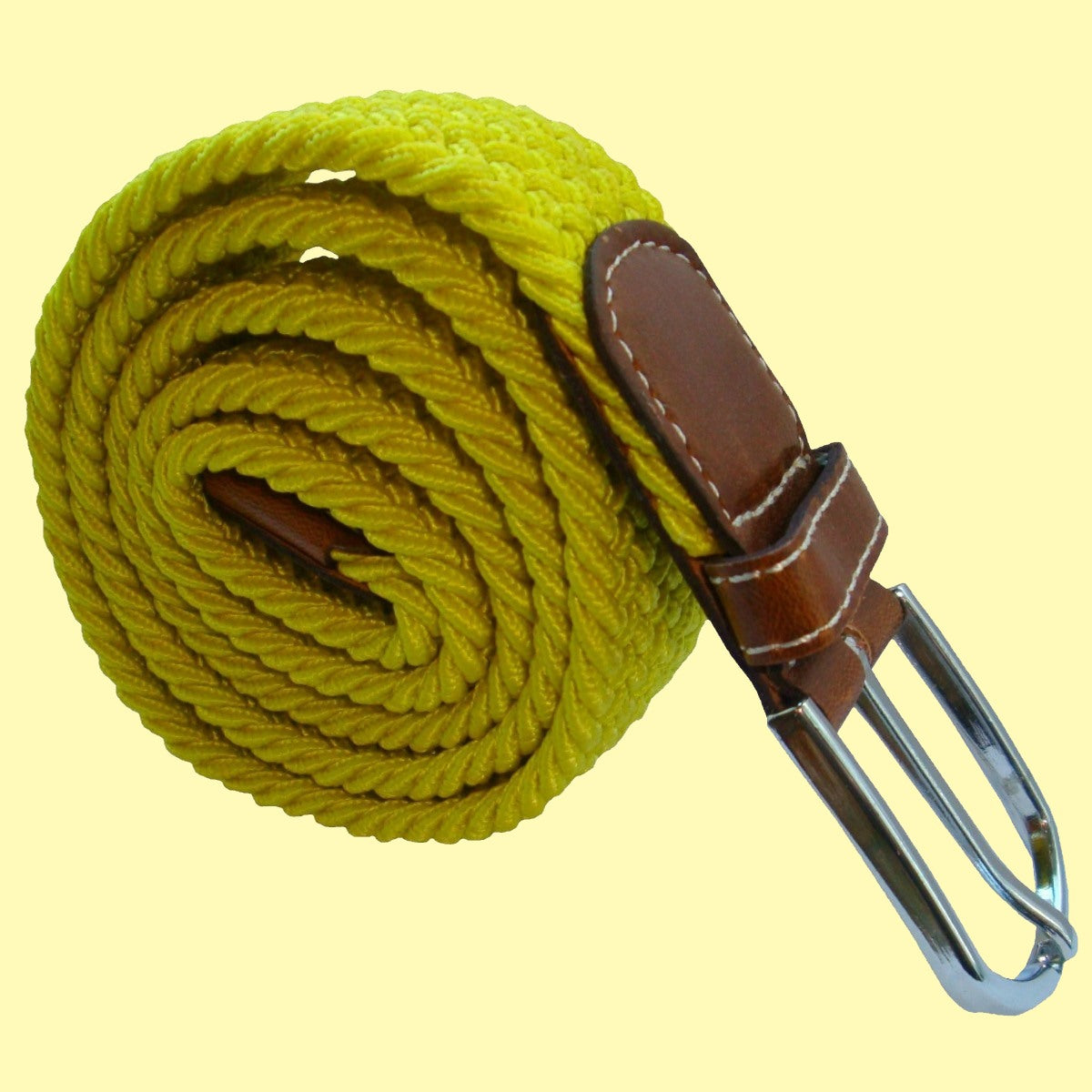 Plain|Yellow|Stretch|Woven|Belt|One Size|Bassin and Brown – Bassin And ...