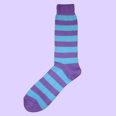Bassin and Brown Lilac/Blue Hooped Stripe Cotton Socks