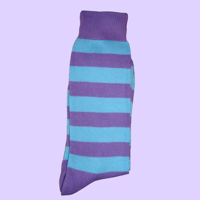 Bassin and Brown Lilac/Blue Hooped Stripe Cotton Socks