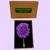 Bassin and Brown Flower Jacket Lapel Pin - Purple