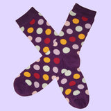 Bassin and Brown Spot Multi Coloured Socks - Purple, Lilac, Yellow, Red and White