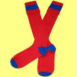 Bassin and Brown Red and Blue Country Walking Wool Socks