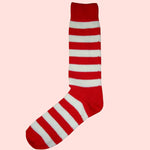 Bassin and Brown - Red and White - Hooped Stripe Cotton Socks