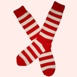 Bassin and Brown - Red and White - Hooped Stripe Cotton Socks