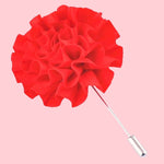 Bassin and Brown Flower Jacket Lapel Pin - Red
