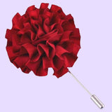 Bassin and Brown Flower Jacket Lapel Pin - Wine