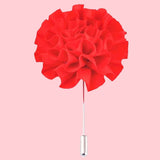 Bassin and Brown Red Flower Jacket Lapel Pin