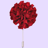 Bassin and Brown Flower Jacket Lapel Pin - Wine