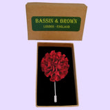 Bassin and Brown Flower Jacket Lapel Pin - Wine