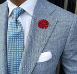 Bassin and Brown Flower Jacket Lapel Pin - Wine