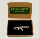 Bassin and Brown Silver Novelty Tie Bar