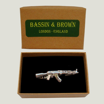 Bassin and Brown Silver Novelty Tie Bar