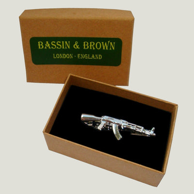 Bassin and Brown Silver Novelty Tie Bar