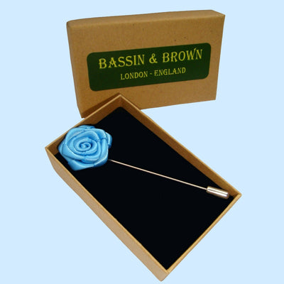 Bassin and Brown Rose Blue Jacket Lapel Pin