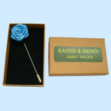 Bassin and Brown Rose Blue Jacket Lapel Pin