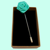 Bassin and Brown Mint Green Rose Floral Lapel Pin