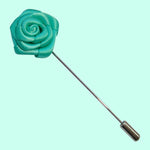 Bassin and Brown Mint Green Rose Floral Lapel Pin