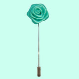 Bassin and Brown Mint Green Rose Floral Lapel Pin