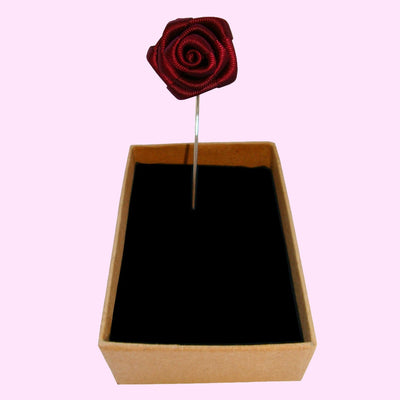 Bassin and Brown Wine Rose Floral Lapel Pin
