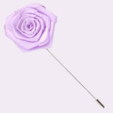 Bassin and Brown Rose Lilac Jacket Lapel Pin - 4cm Diameter