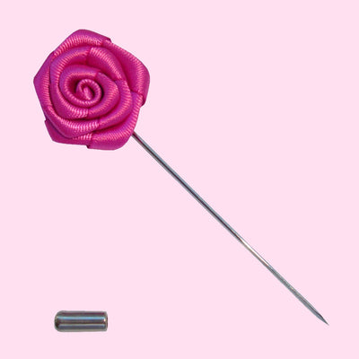 Bassin and Brown Pink Rose Flower Jacket Lapel Pin