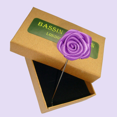 Bassin and Brown Lilac Rose Jacket Lapel Pin