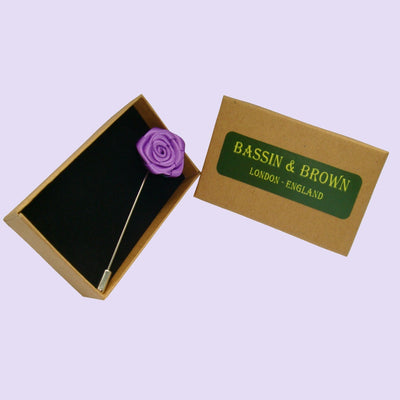 Bassin and Brown Lilac Rose Jacket Lapel Pin