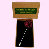 Bassin and Brown Wine Rose Floral Lapel Pin