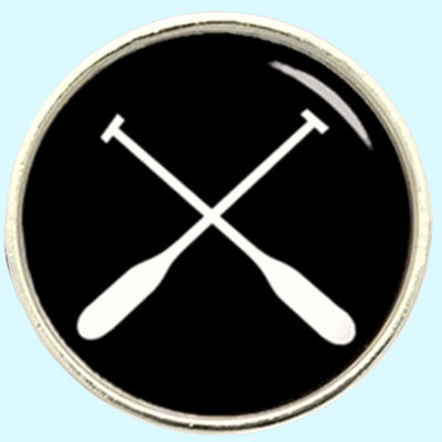 Bassin and Brown Crossed Oars Rowing Keyring - Black and White