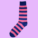 Bassin and Brown Royal Blue and Pink Hooped Stripe Cotton Socks