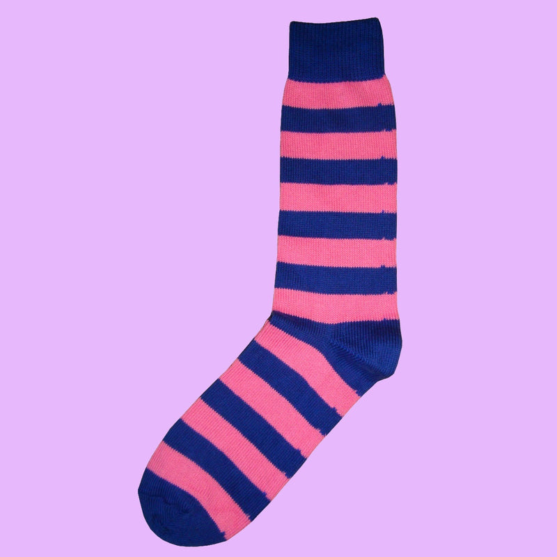 Bassin and Brown Royal Blue and Pink Hooped Stripe Cotton Socks