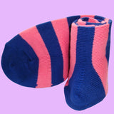 Bassin and Brown Royal Blue and Pink Hooped Stripe Cotton Socks