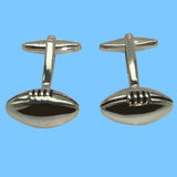 Bassin and Brown Silver Rugby Ball Cufflinks