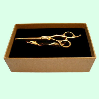 Bassin and Brown Scissors Gold Tie Bar