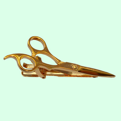 Bassin and Brown Scissors Gold Tie Bar