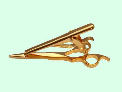 Bassin and Brown Scissors Gold Tie Bar
