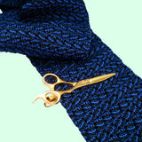 Bassin and Brown Scissors Gold Tie Bar