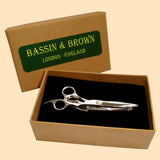 Bassin and Brown Scissors Silver Tie Bar