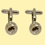 Bassin and Brown Silver Mini Flower Globe Cufflinks